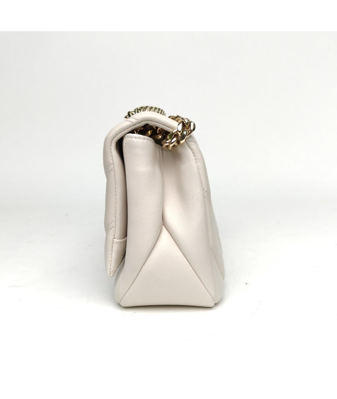 BVLGARI Белая кожаная сумка через плечо, фото 3