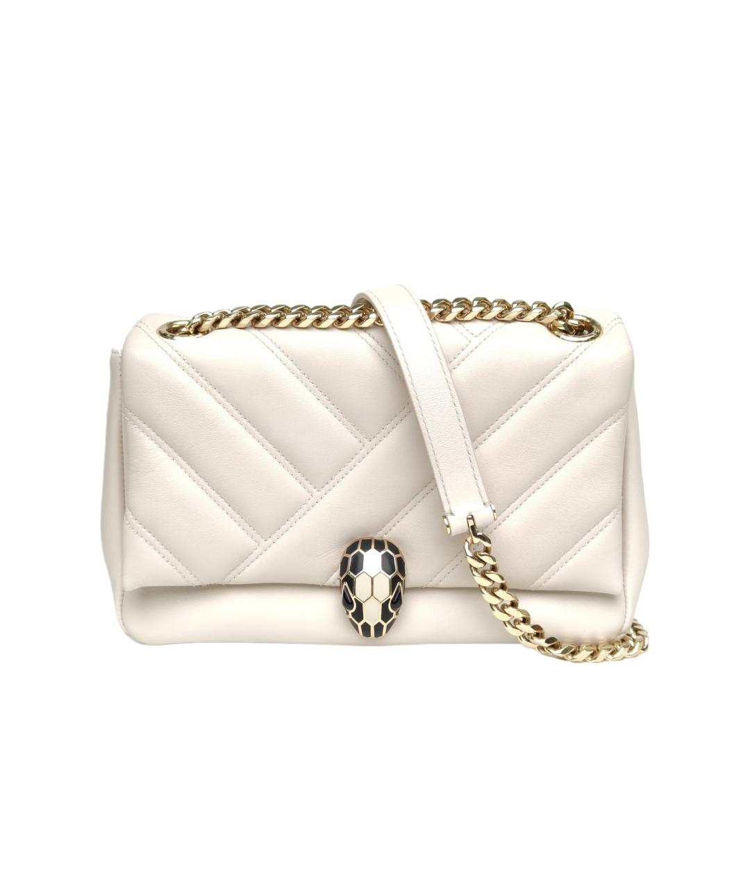 BVLGARI Белая кожаная сумка через плечо, фото 10