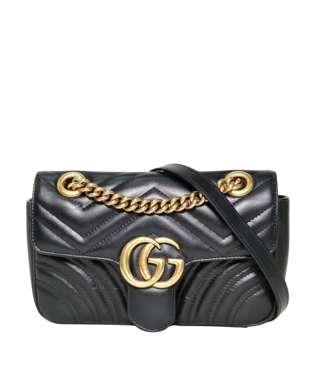 GUCCI Черная кожаная сумка через плечо, фото 1