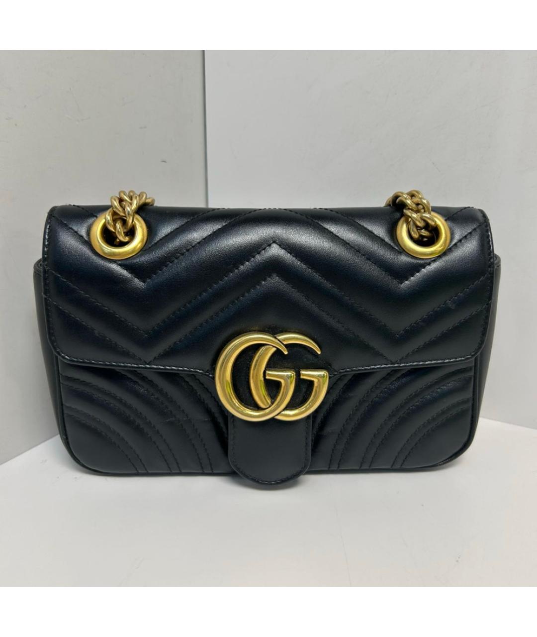 GUCCI Черная кожаная сумка через плечо, фото 9