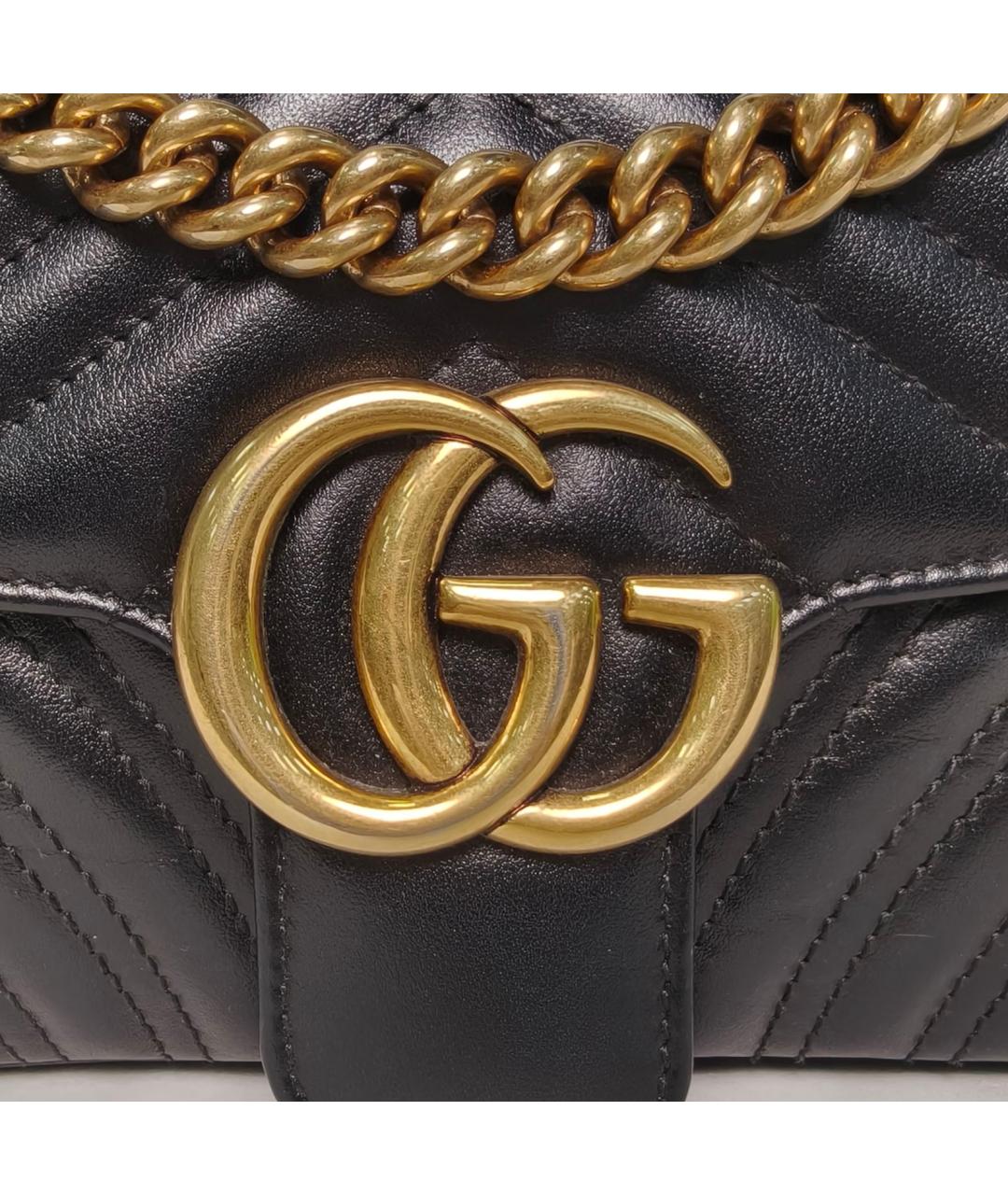 GUCCI Черная кожаная сумка через плечо, фото 7