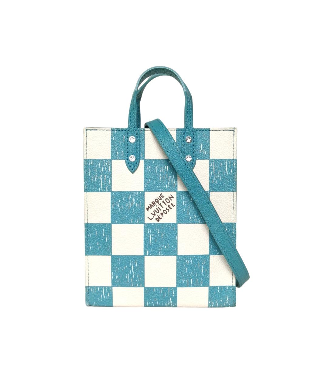 LOUIS VUITTON Голубая кожаная сумка с короткими ручками, фото 10