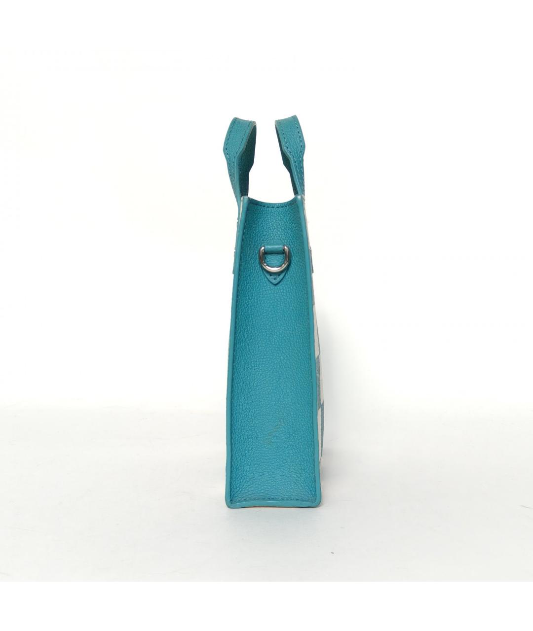 LOUIS VUITTON Голубая кожаная сумка с короткими ручками, фото 5