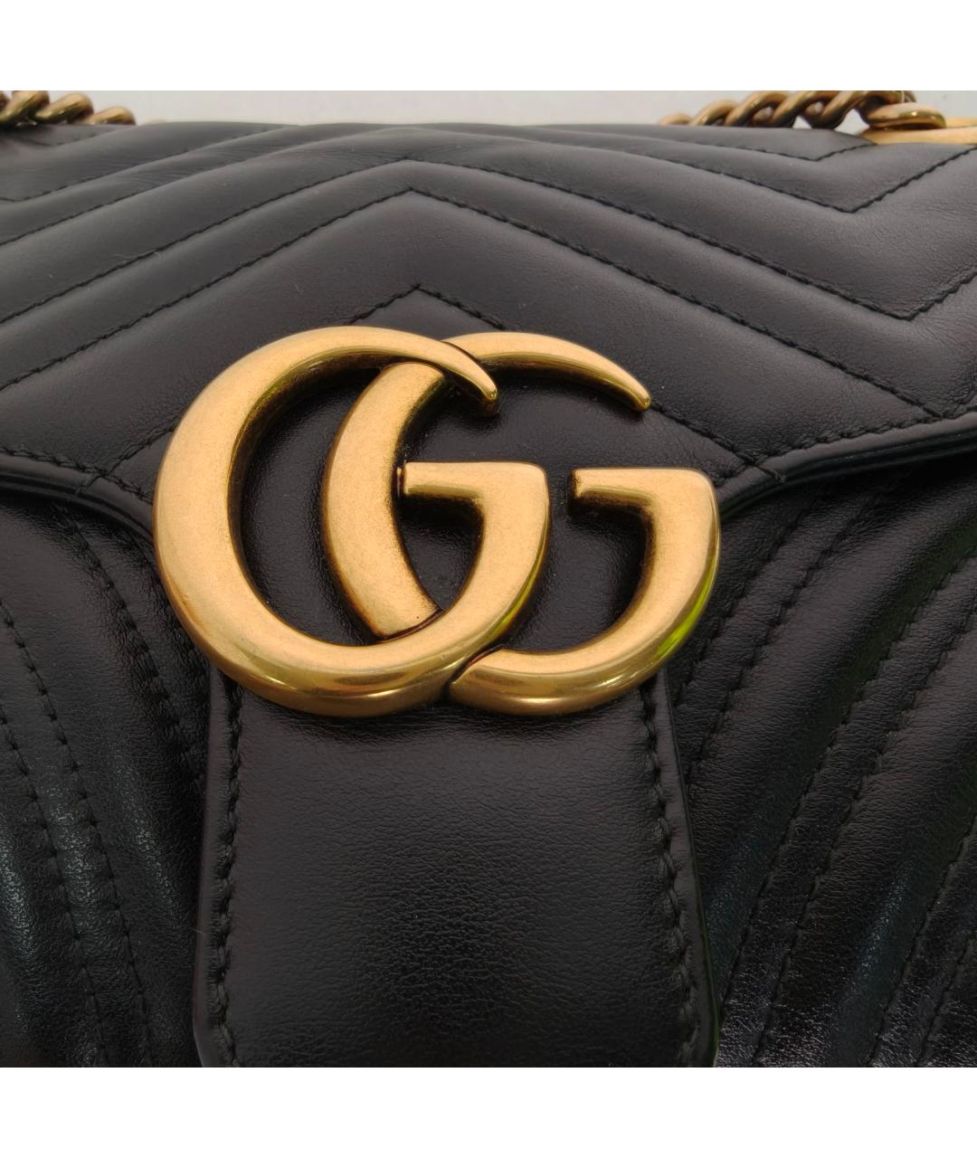 GUCCI Черная кожаная сумка через плечо, фото 7