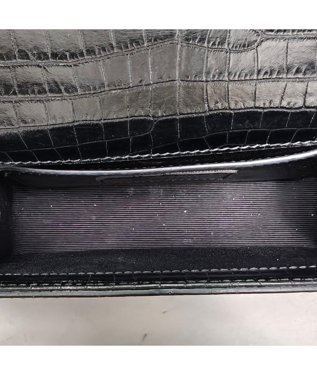 SAINT LAURENT Черная кожаная сумка через плечо, фото 8