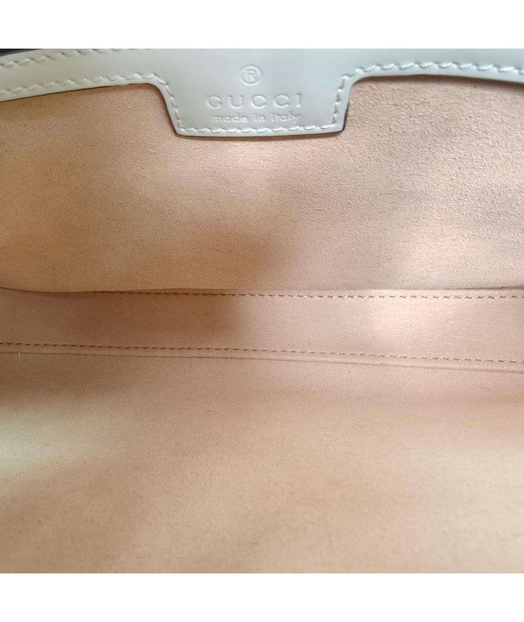 GUCCI Белая кожаная сумка через плечо, фото 8