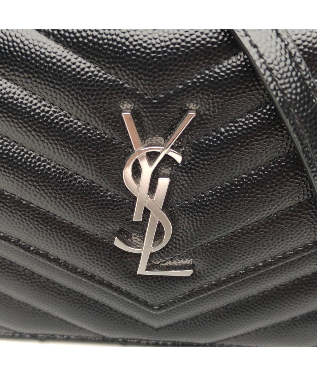 SAINT LAURENT Черная кожаная сумка через плечо, фото 8