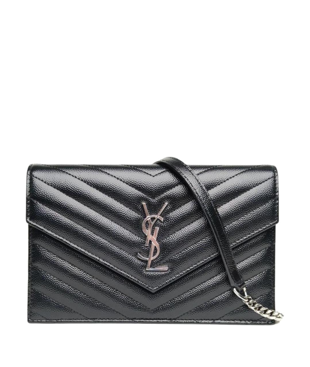 SAINT LAURENT Черная кожаная сумка через плечо, фото 1