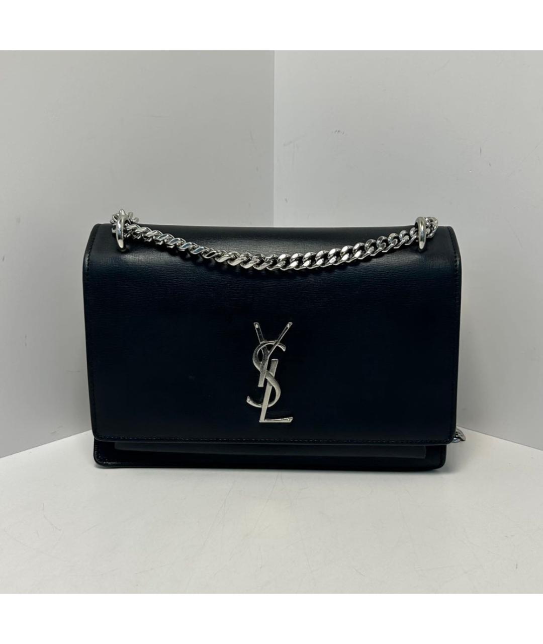 SAINT LAURENT Черная кожаная сумка через плечо, фото 9