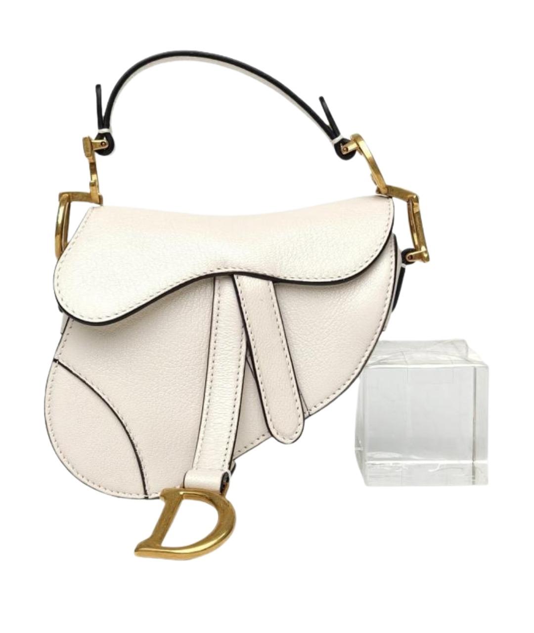 CHRISTIAN DIOR Белая кожаная сумка через плечо, фото 11