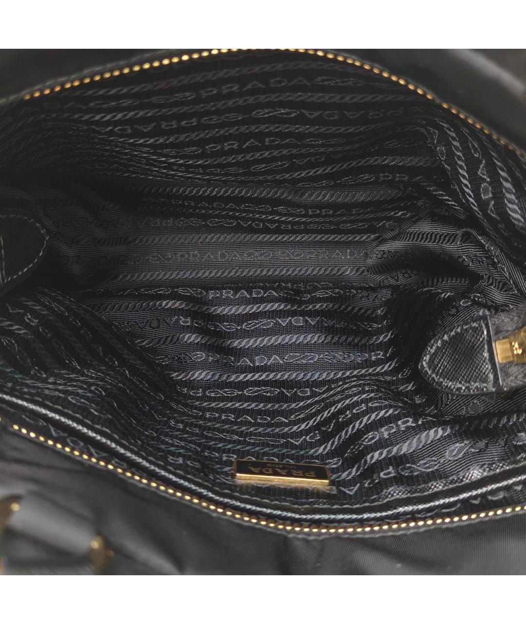 PRADA Черная тканевая сумка тоут, фото 8
