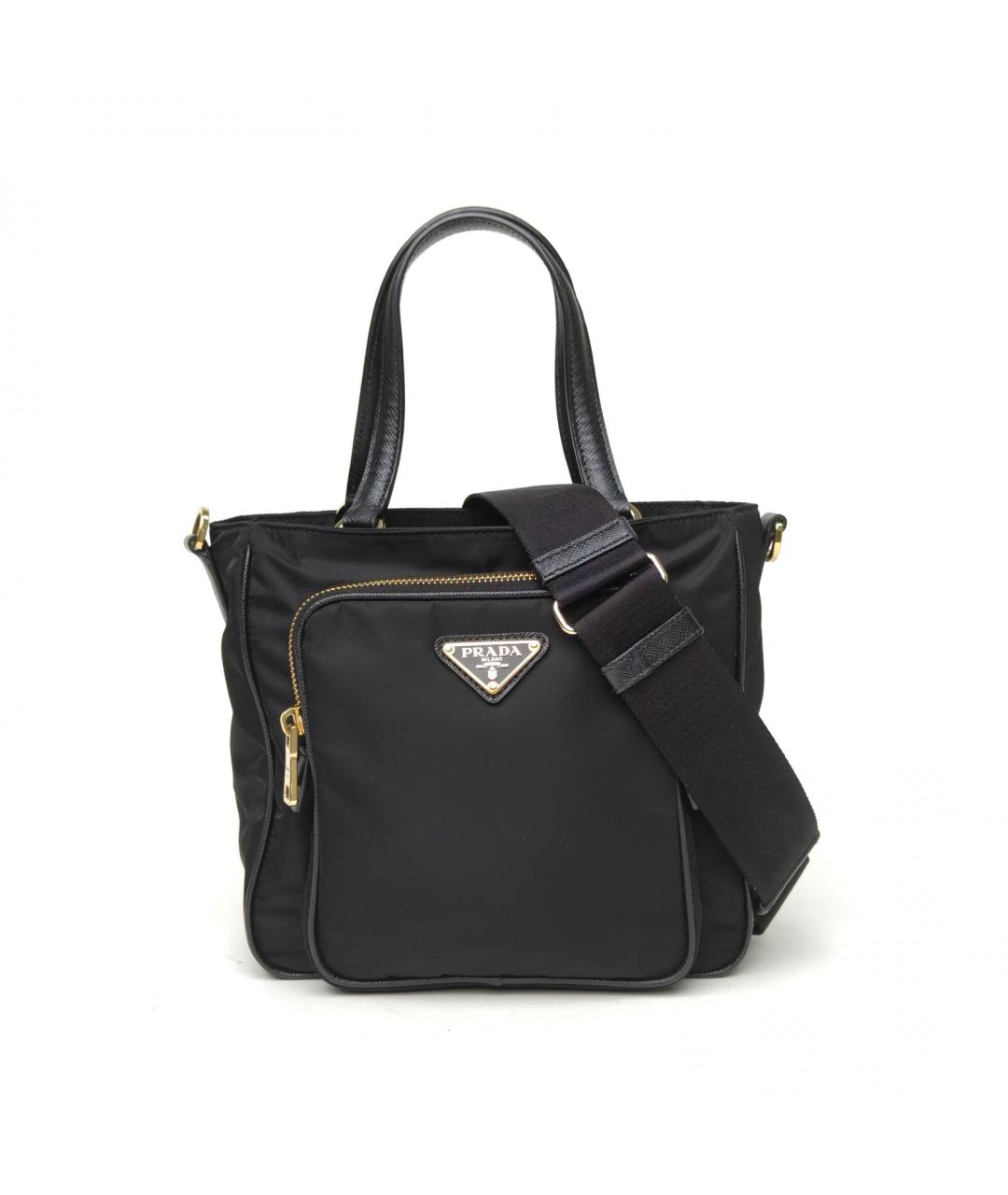 PRADA Черная тканевая сумка тоут, фото 2