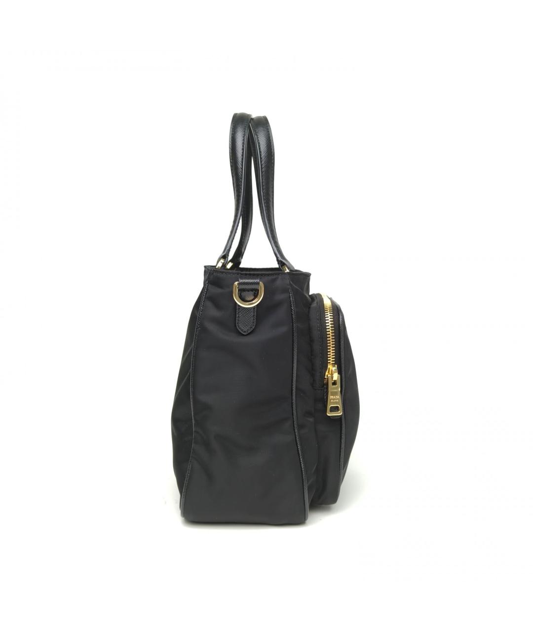 PRADA Черная тканевая сумка тоут, фото 5