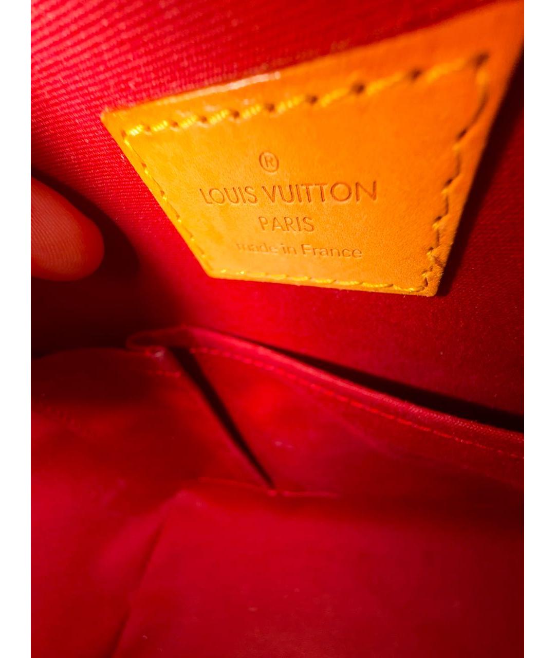 LOUIS VUITTON Красная сумка тоут из лакированной кожи, фото 5