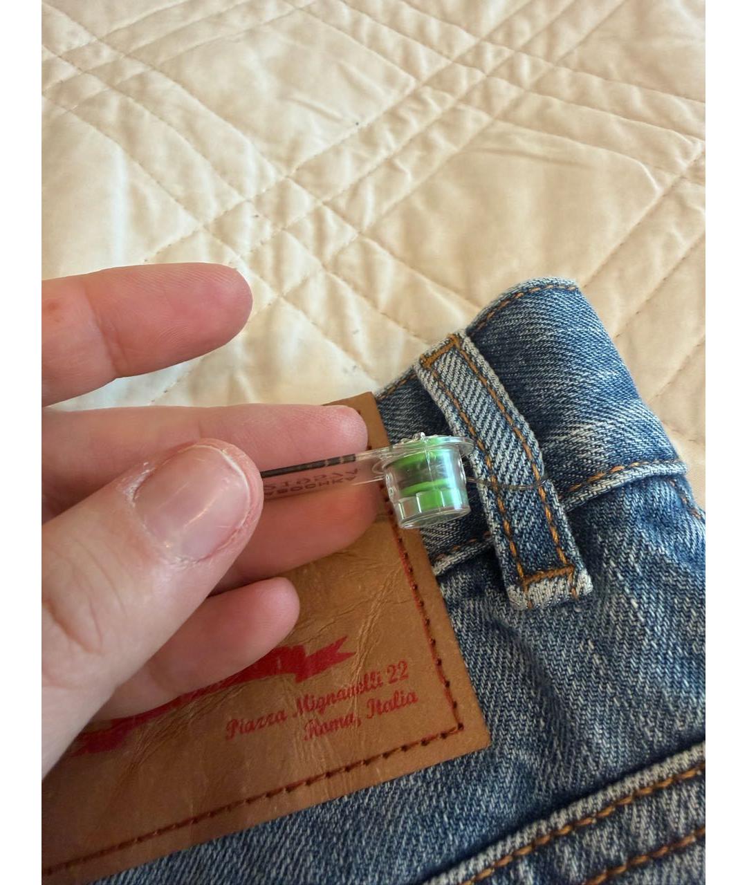 VALENTINO Синие хлопковые прямые джинсы, фото 4