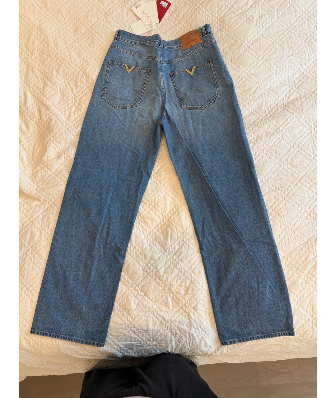 VALENTINO Синие хлопковые прямые джинсы, фото 2