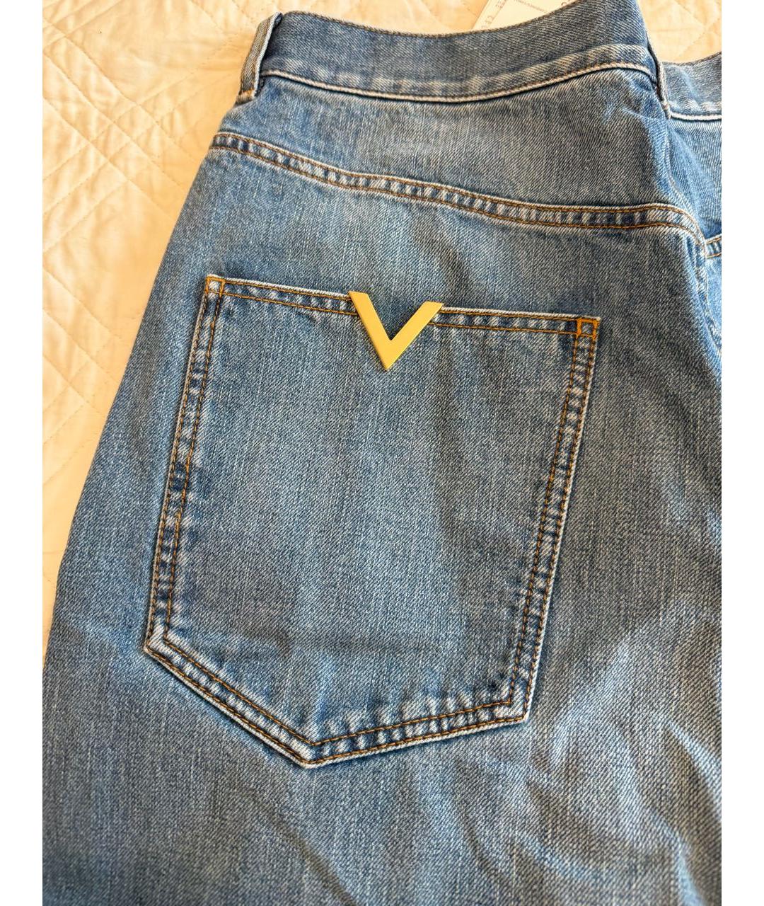 VALENTINO Синие хлопковые прямые джинсы, фото 3