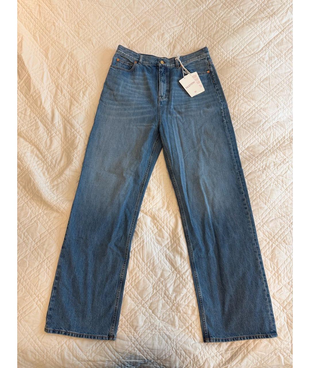 VALENTINO Синие хлопковые прямые джинсы, фото 5