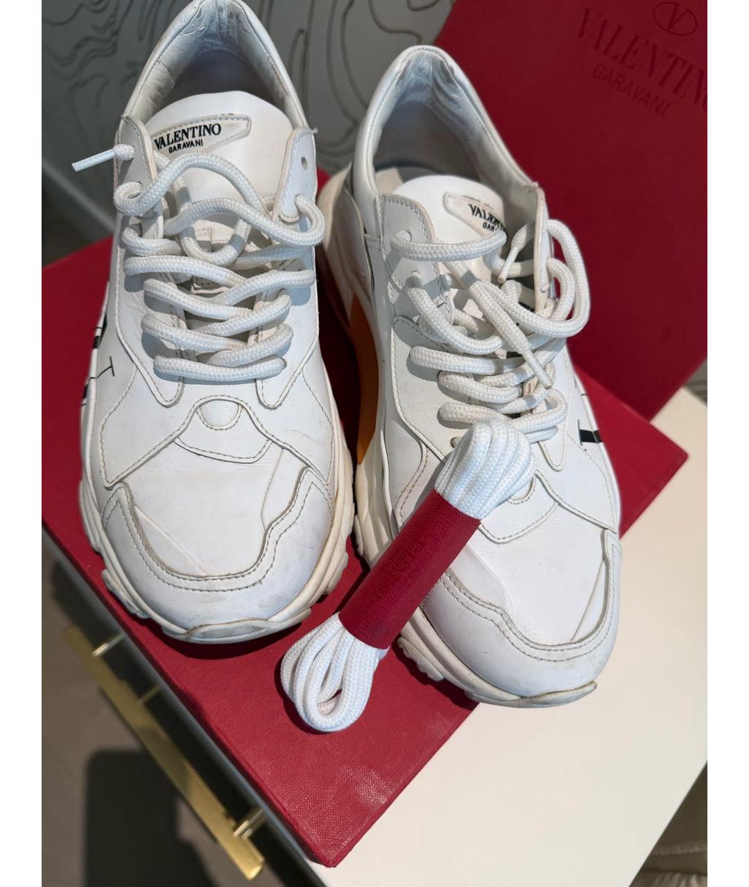VALENTINO Белые кожаные кроссовки, фото 6
