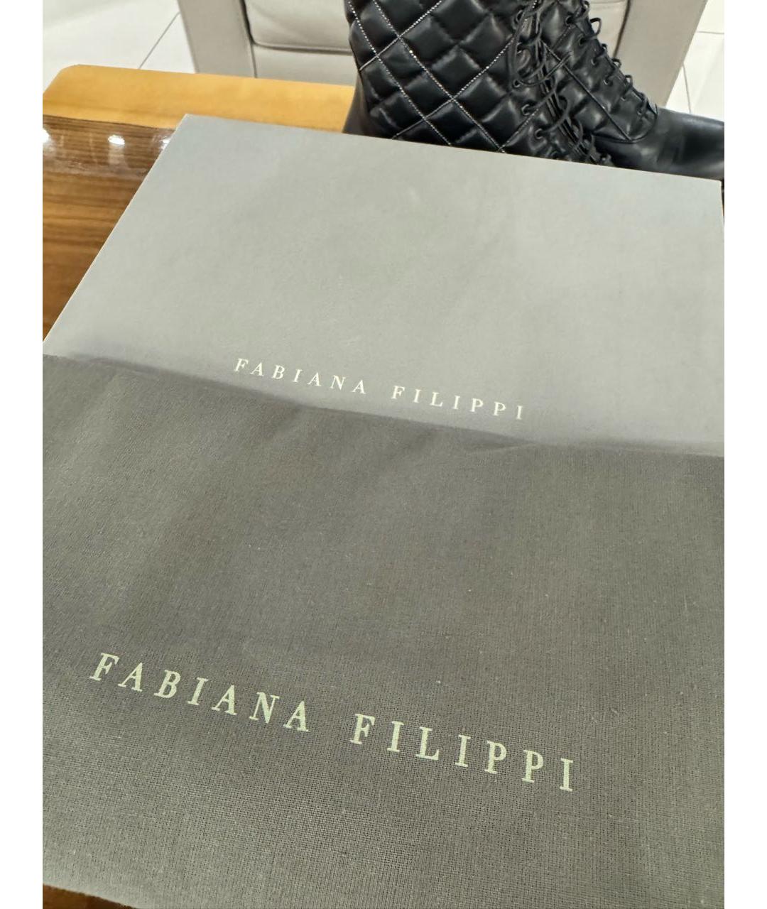 FABIANA FILIPPI Черные кожаные ботинки, фото 6