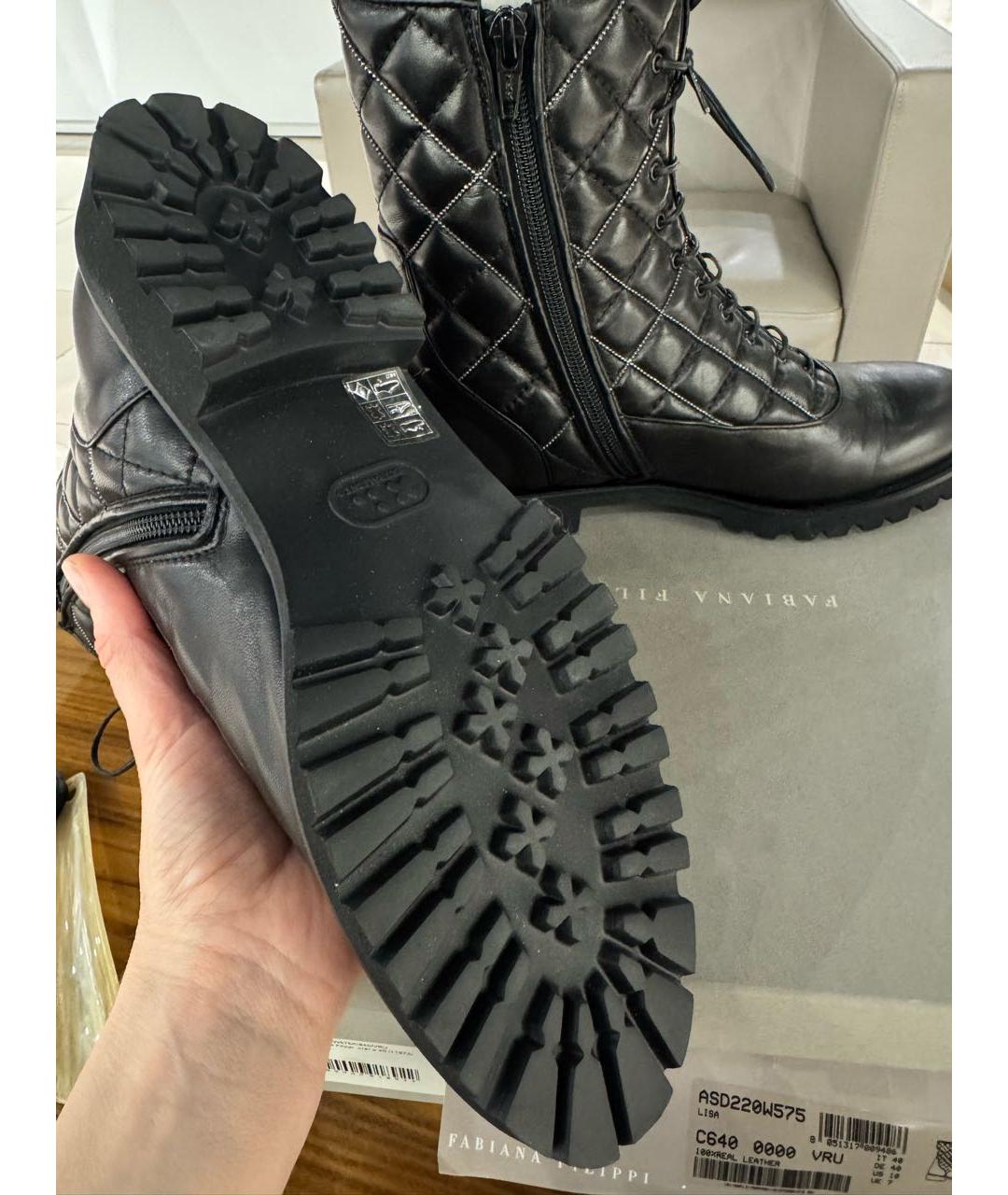 FABIANA FILIPPI Черные кожаные ботинки, фото 5