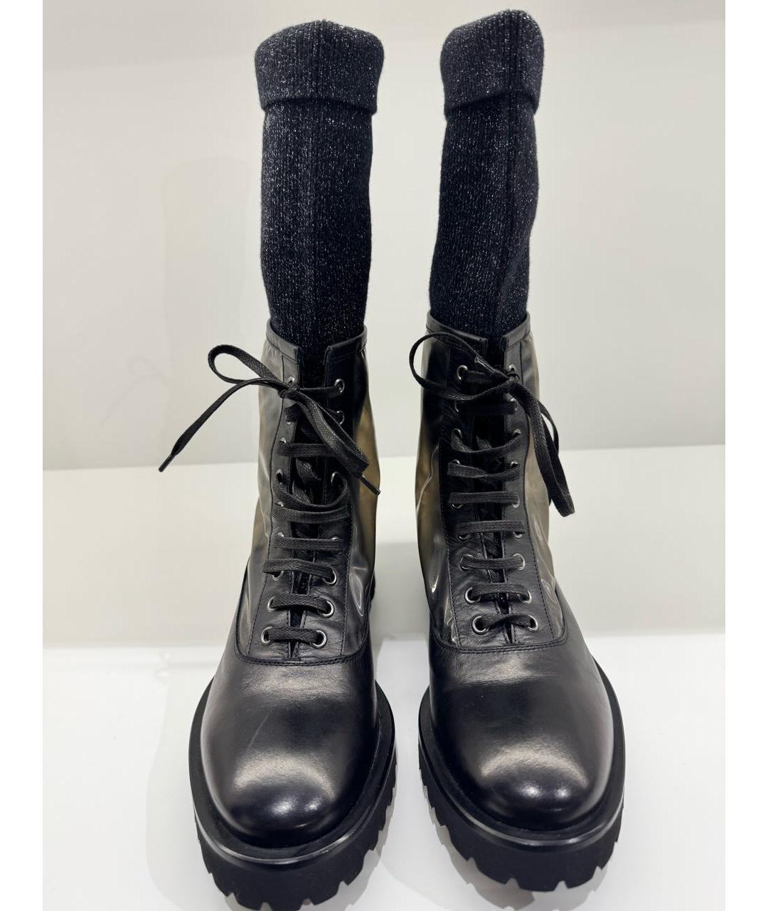 FABIANA FILIPPI Черные кожаные ботинки, фото 2