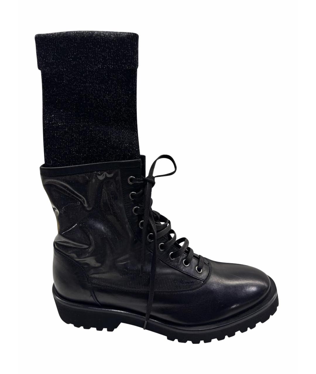 FABIANA FILIPPI Черные кожаные ботинки, фото 1