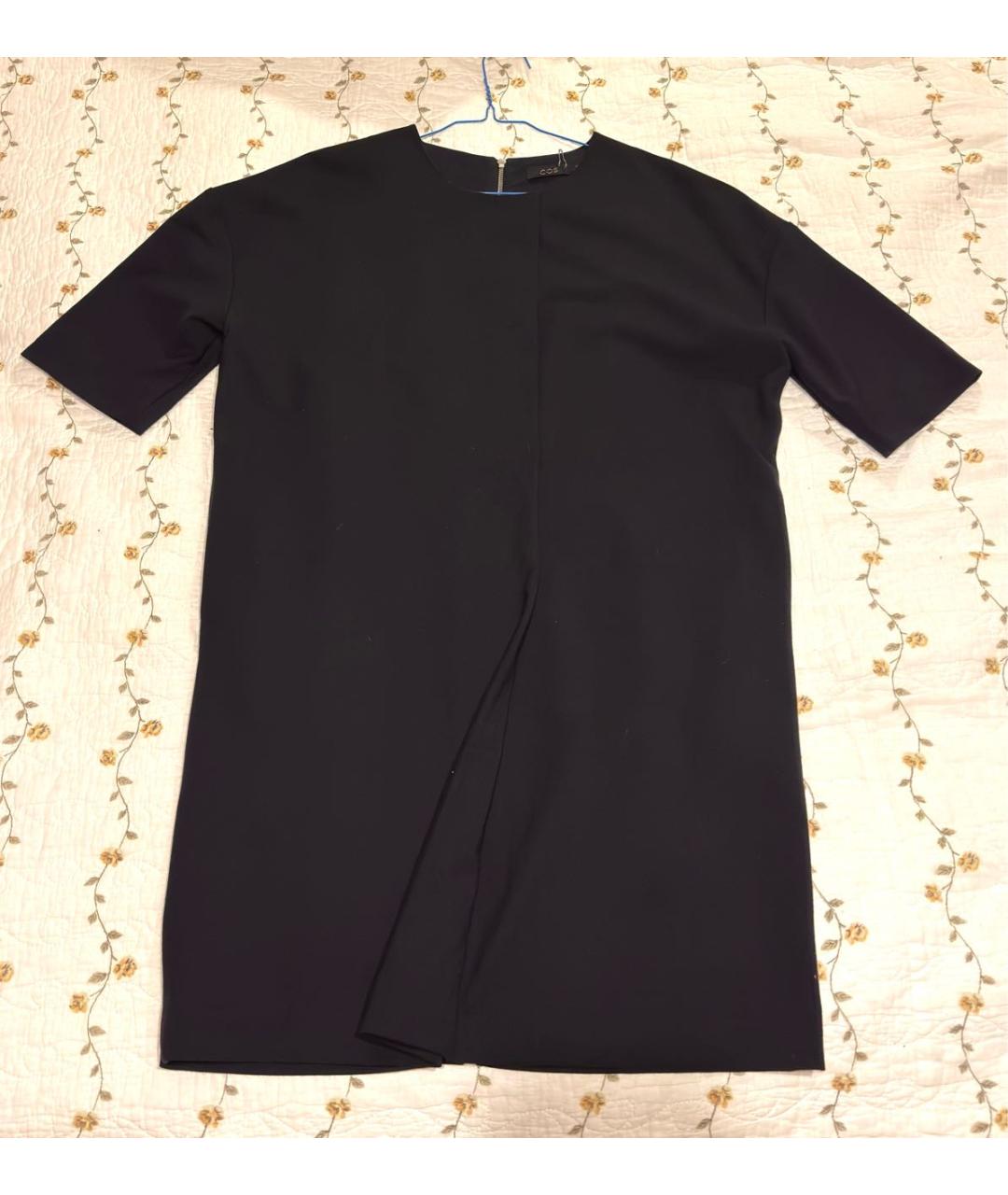 COS Темно-синее шерстяное повседневное платье, фото 6