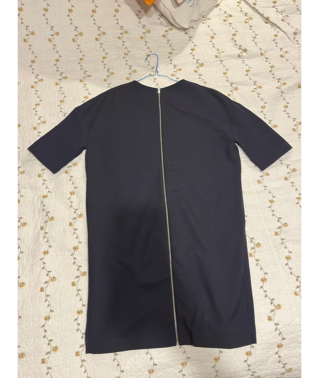 COS Темно-синее шерстяное повседневное платье, фото 7