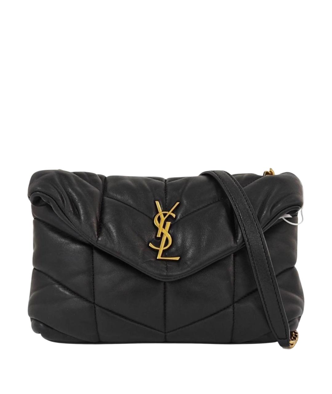 SAINT LAURENT Черная кожаная сумка через плечо, фото 1