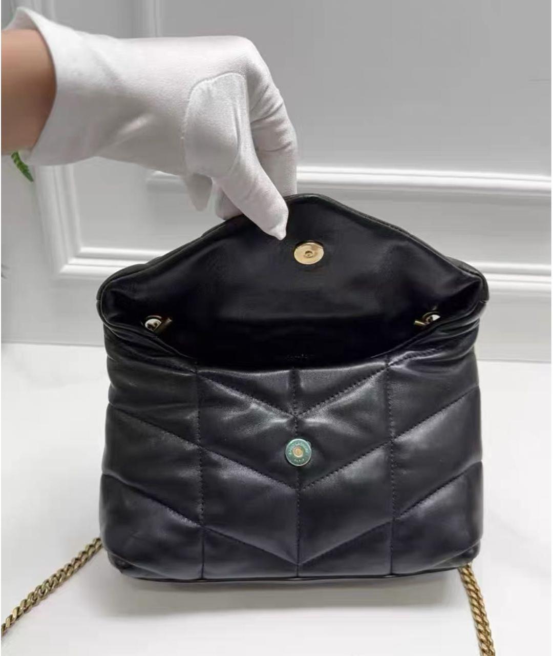 SAINT LAURENT Черная кожаная сумка через плечо, фото 3