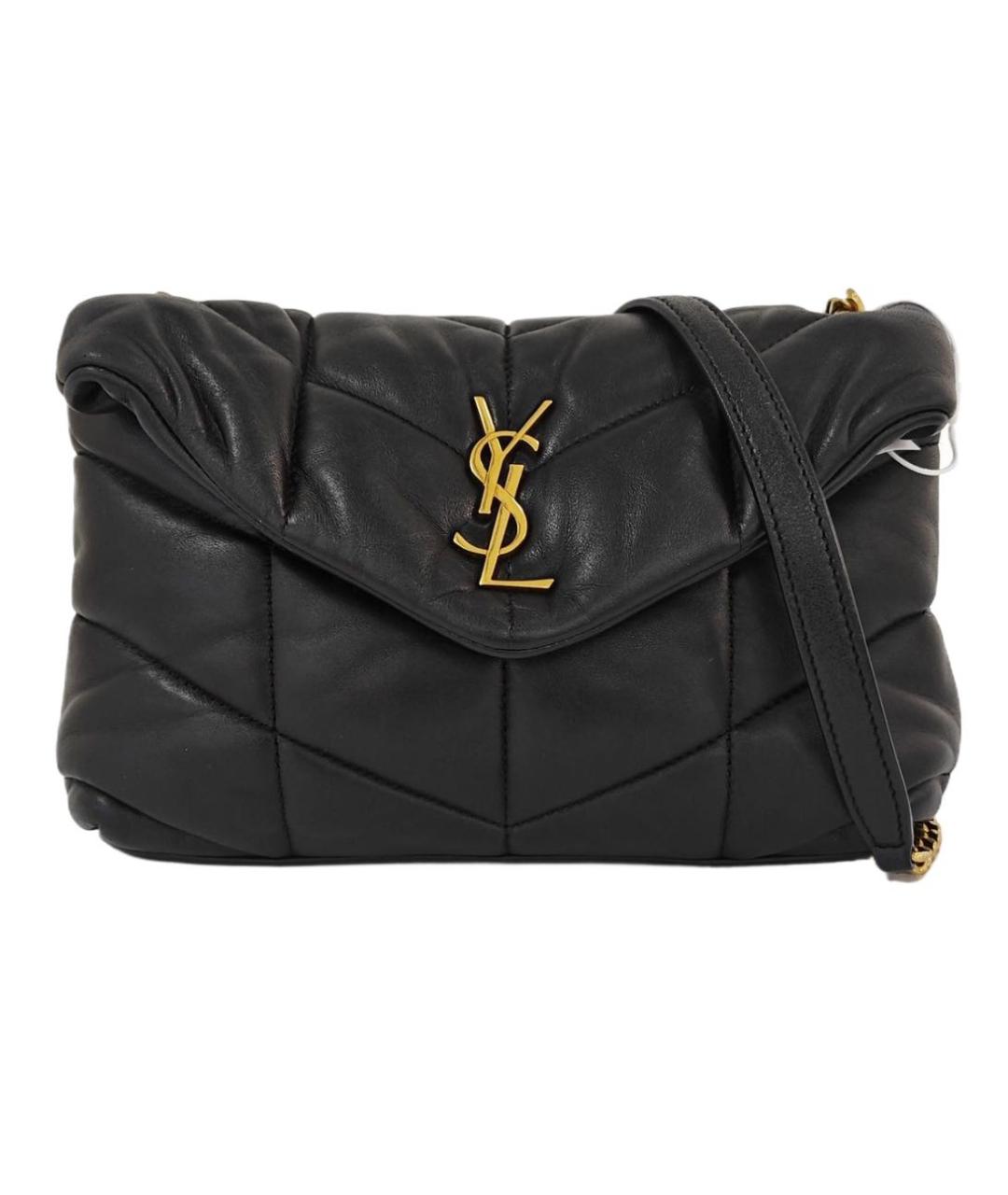 SAINT LAURENT Черная кожаная сумка через плечо, фото 5