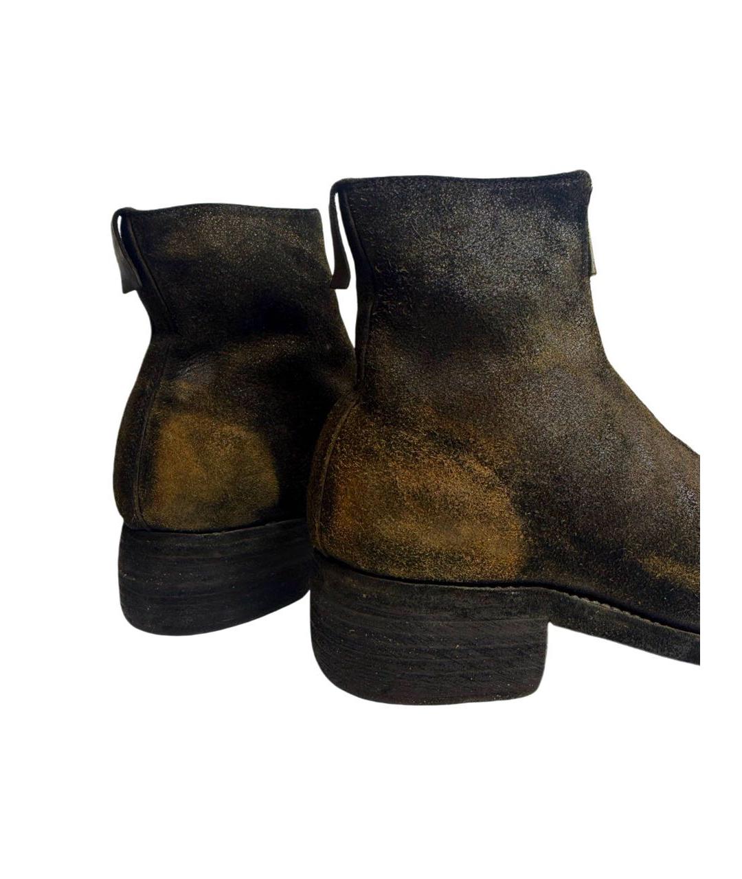 GUIDI Коричневые кожаные ботильоны, фото 7