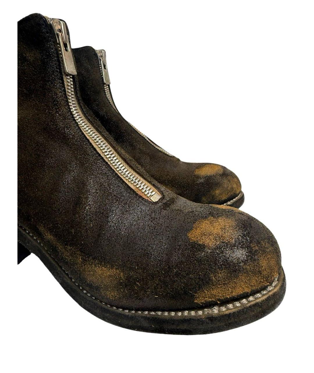 GUIDI Коричневые кожаные ботильоны, фото 6