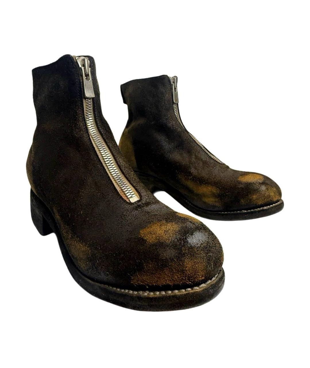 GUIDI Коричневые кожаные ботильоны, фото 3