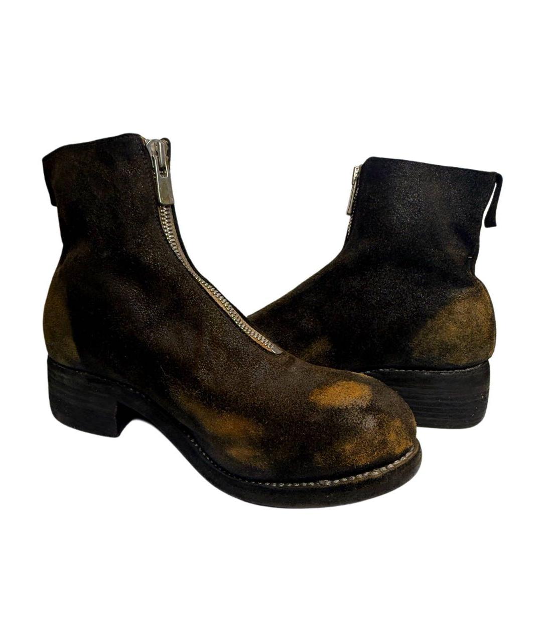 GUIDI Коричневые кожаные ботильоны, фото 9