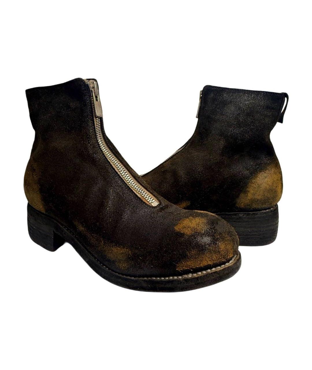 GUIDI Коричневые кожаные ботильоны, фото 5