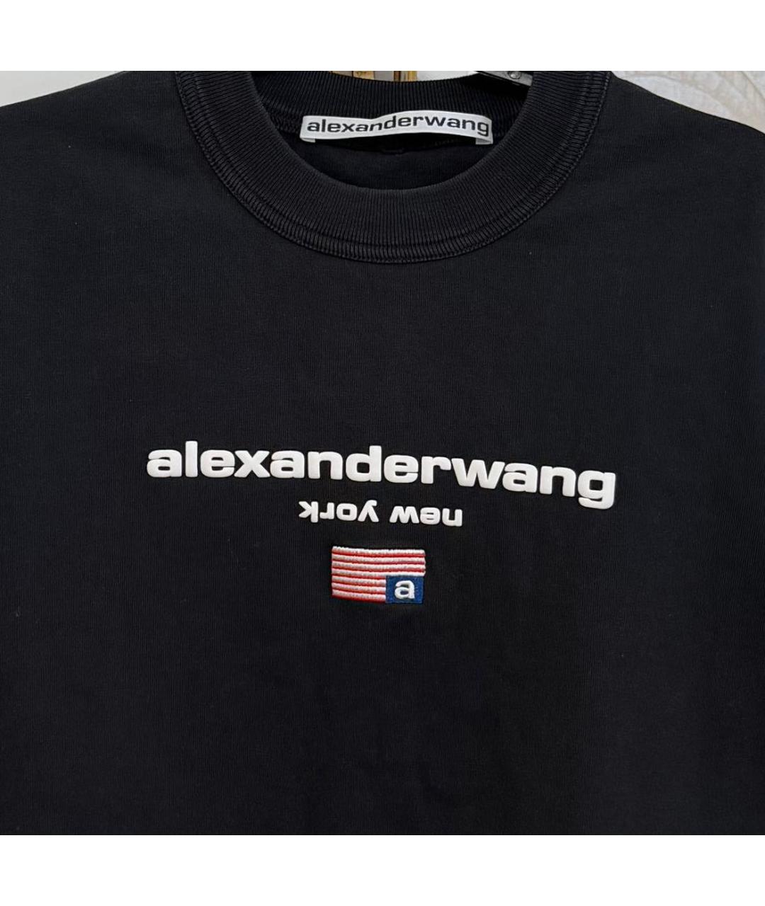 ALEXANDER WANG Черная хлопковая футболка, фото 3