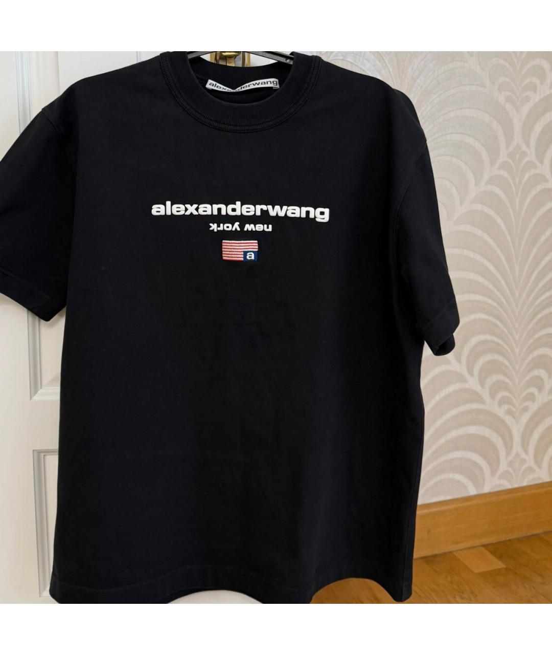 ALEXANDER WANG Черная хлопковая футболка, фото 4