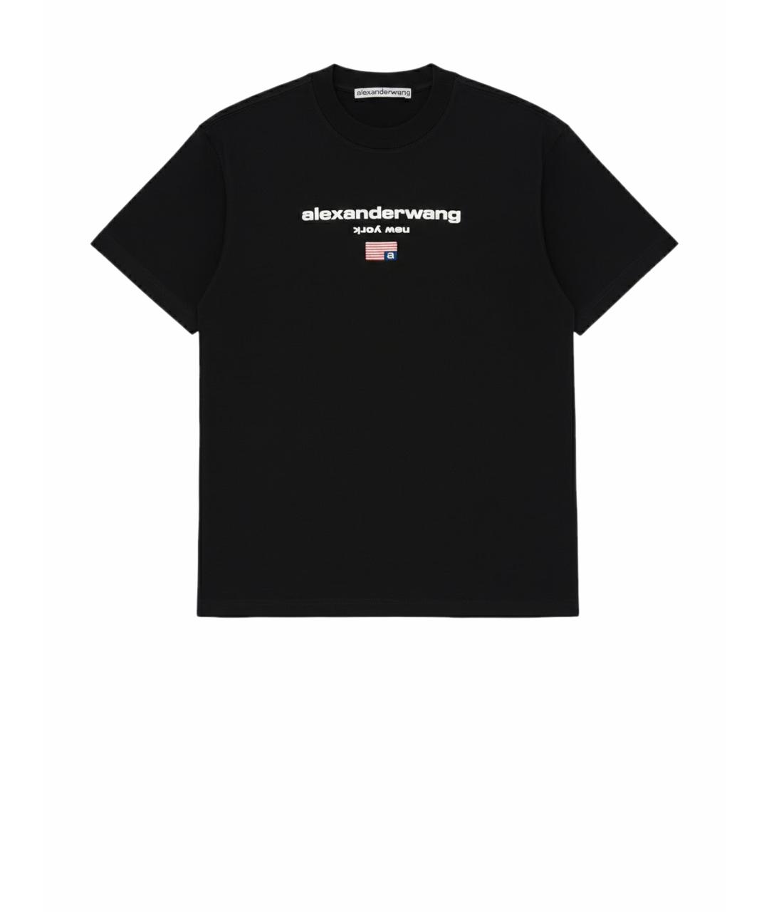 ALEXANDER WANG Черная хлопковая футболка, фото 5