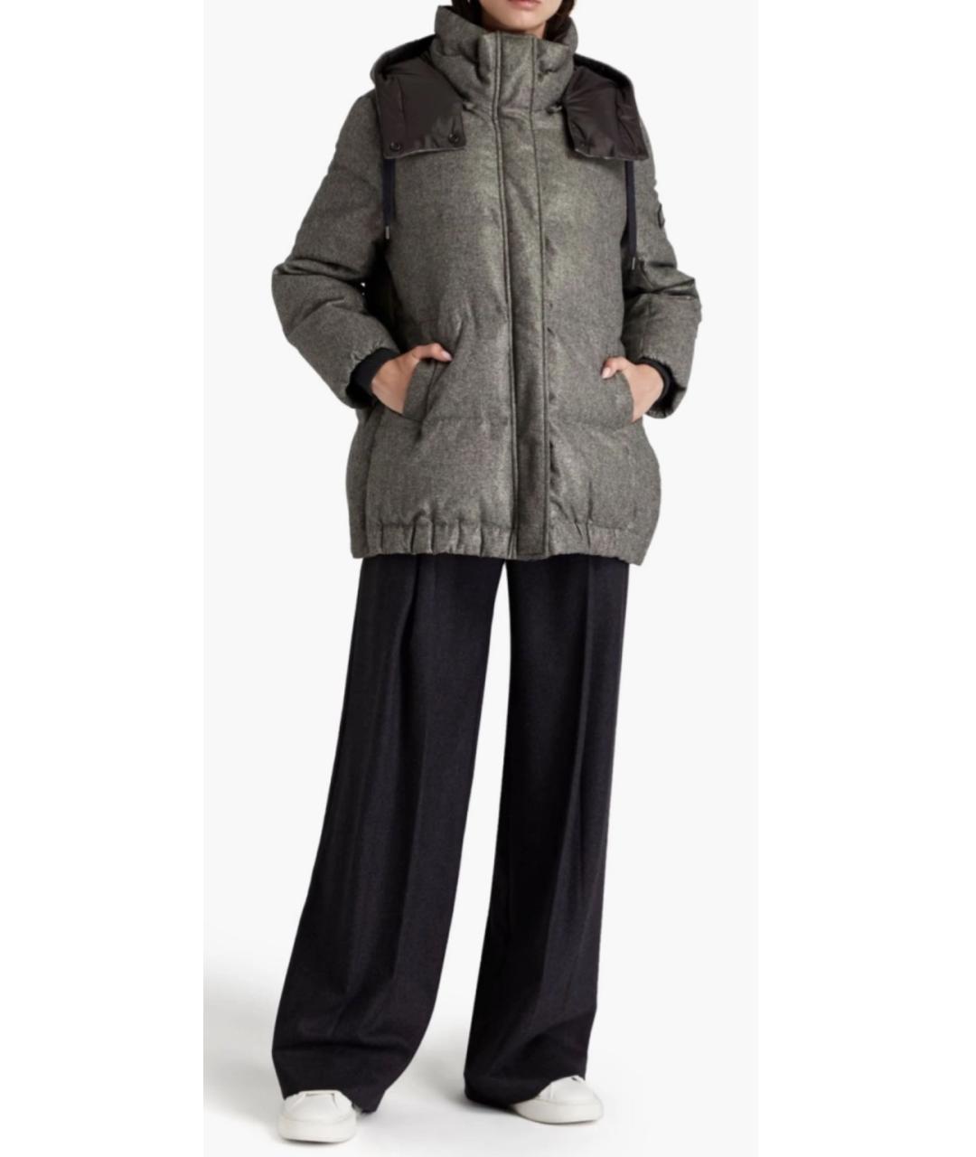 BRUNELLO CUCINELLI Серый шерстяной пуховик, фото 5