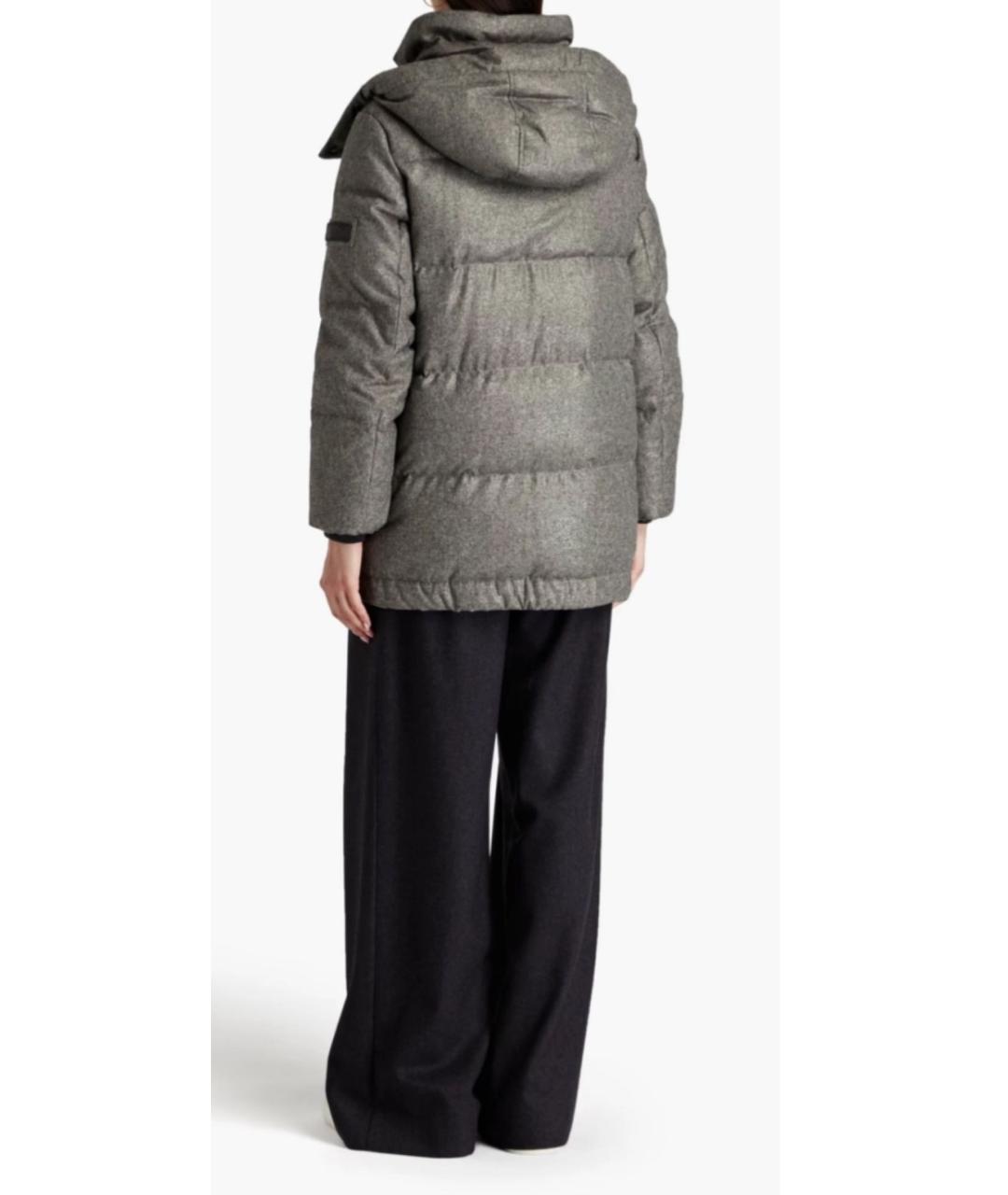 BRUNELLO CUCINELLI Серый шерстяной пуховик, фото 6