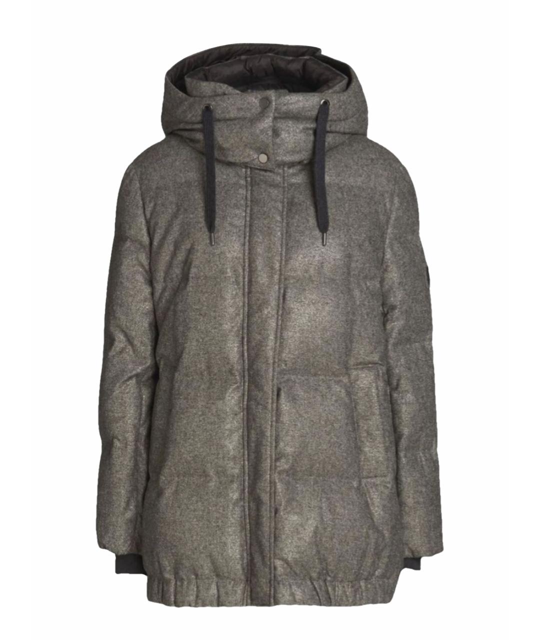 BRUNELLO CUCINELLI Серый шерстяной пуховик, фото 1