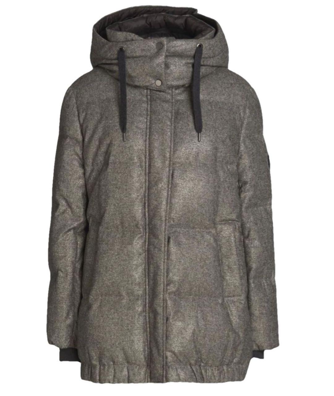 BRUNELLO CUCINELLI Серый шерстяной пуховик, фото 9