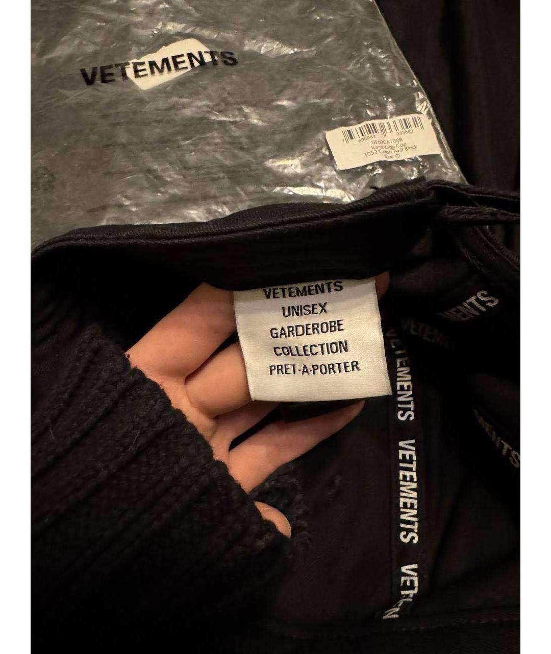 VETEMENTS Черная хлопковая кепка/бейсболка, фото 4