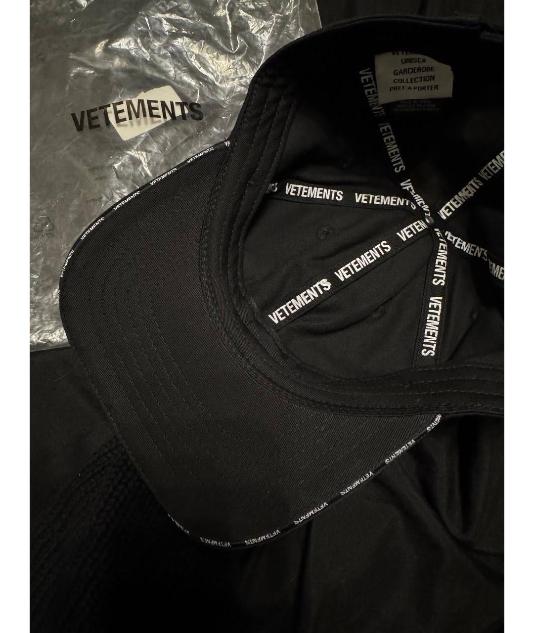 VETEMENTS Черная хлопковая кепка/бейсболка, фото 3