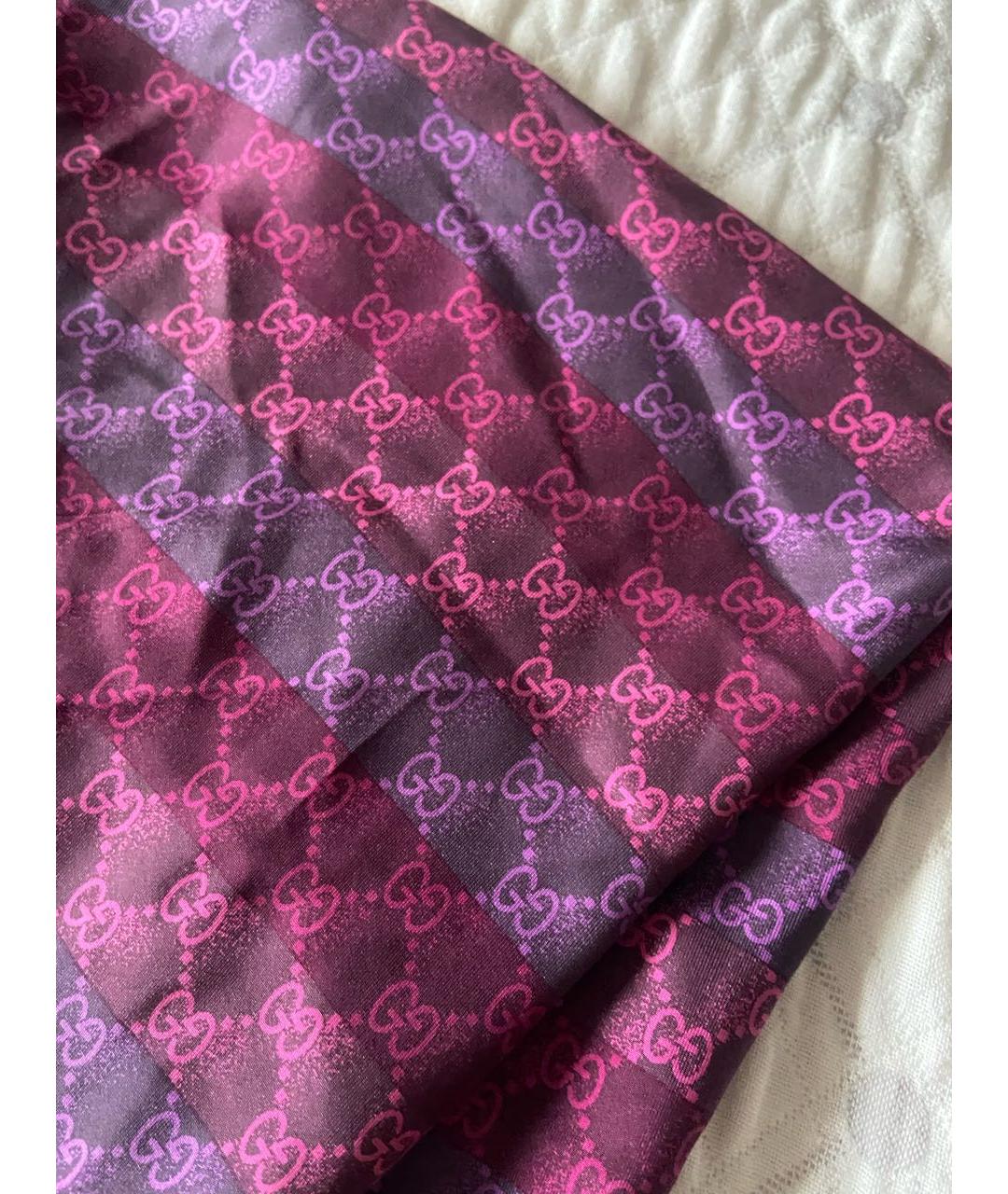 GUCCI Фуксия шелковый платок, фото 3