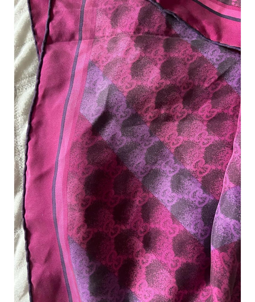 GUCCI Фуксия шелковый платок, фото 4