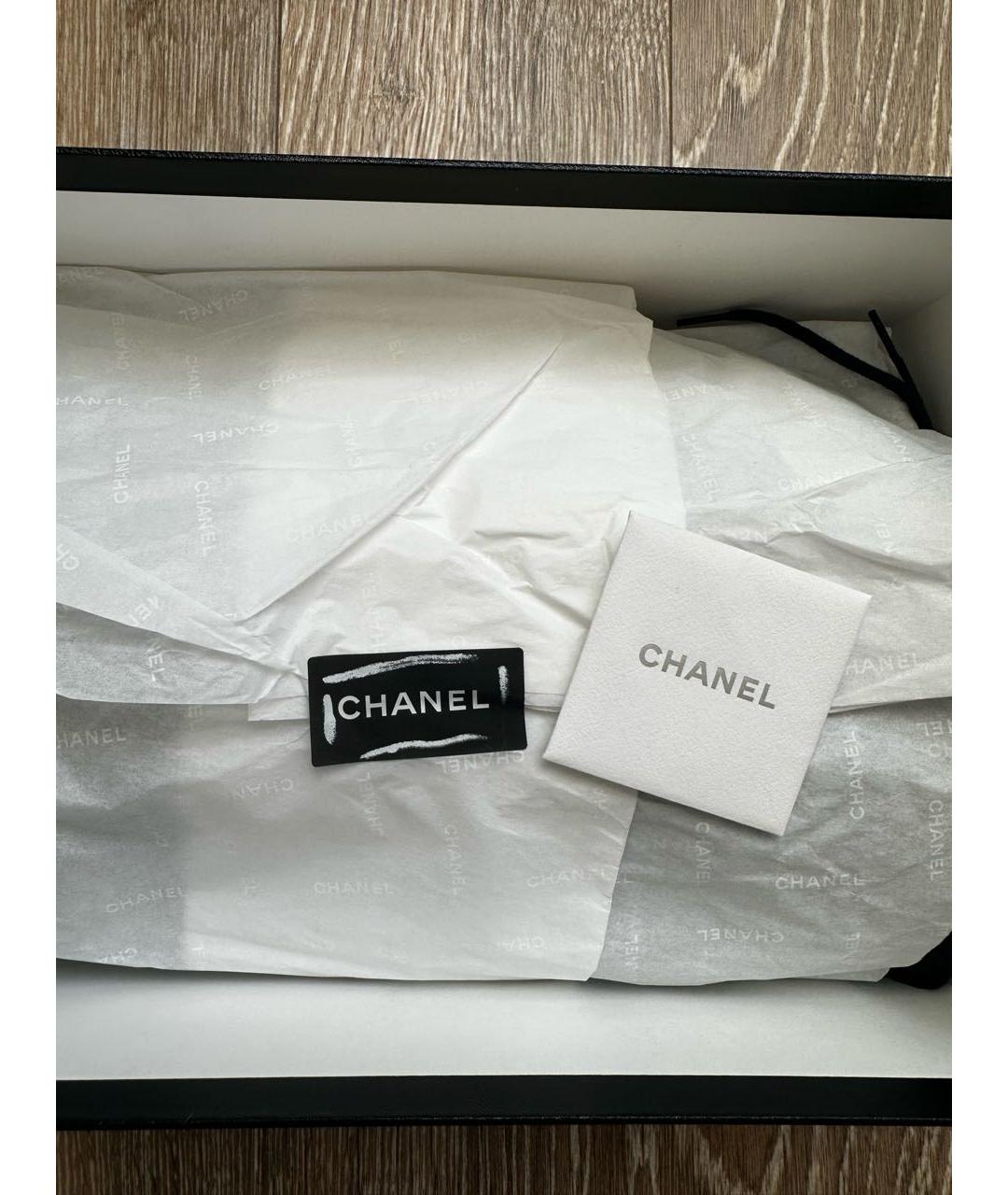 CHANEL Черные кожаные шлепанцы, фото 5