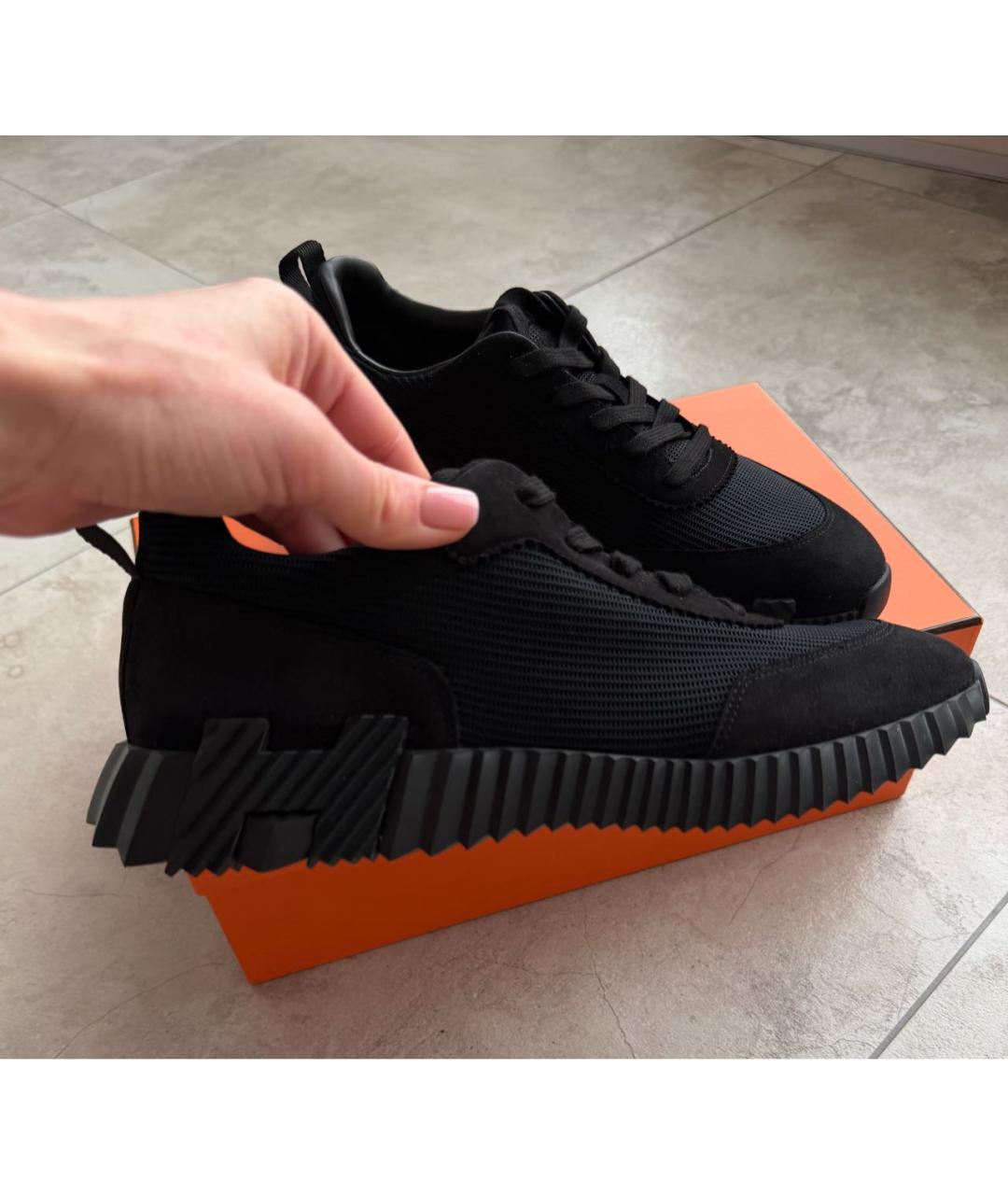 HERMES Черные низкие кроссовки / кеды, фото 5